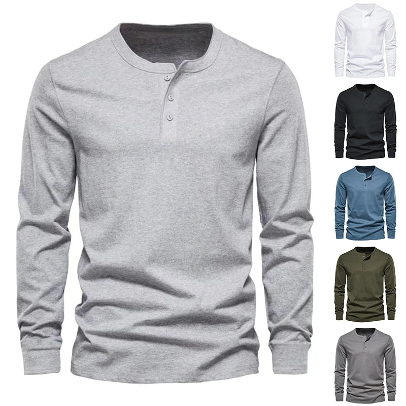 Men’s Long-Sleeve Henley Shirt