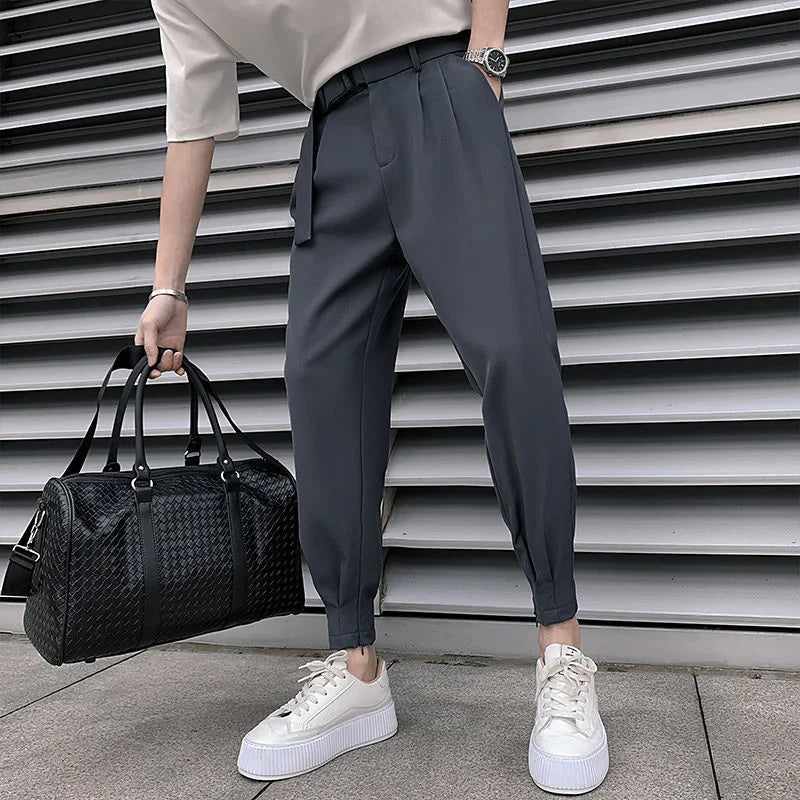 Men’s High-Waisted Pleated Trousers