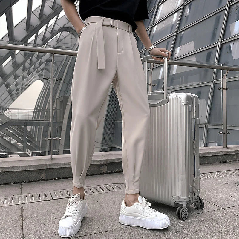 Men’s High-Waisted Pleated Trousers