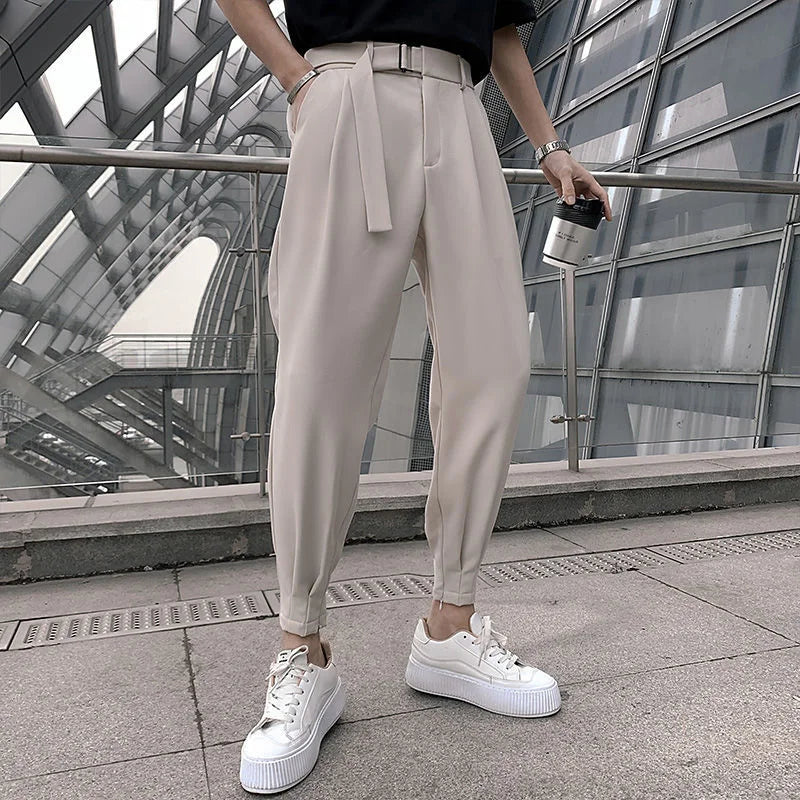 Men’s High-Waisted Pleated Trousers