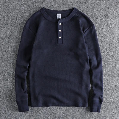 Men’s Waffle-Knit Henley Shirt